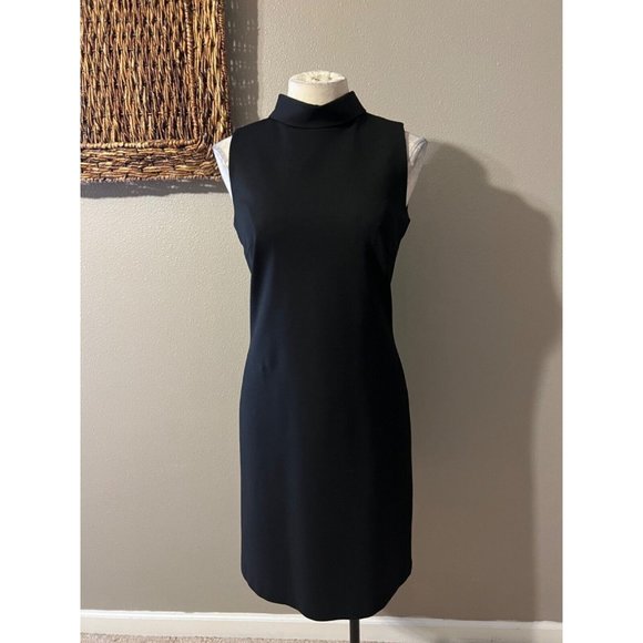 J. McLaughlin Dress S Small Black Mock Neck Sleeveless Washable - Picture 3 of 8